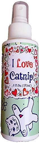 Product Cover Pet Mastermind I Love Catnip! by - 4Oz Liquid Catnip Spray - All Natural New Extra Potent Formula! - Made from Canadian Grown Catnip!