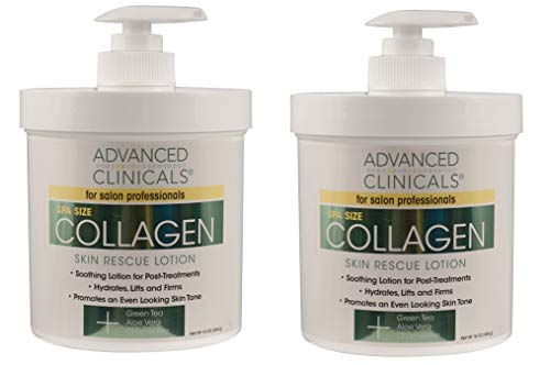 Product Cover Advanced Clinicals Collagen Skin Rescue Lotion - Hydrate, Moisturize, Lift, Firm. Great for Dry Skin (Two - 16oz)