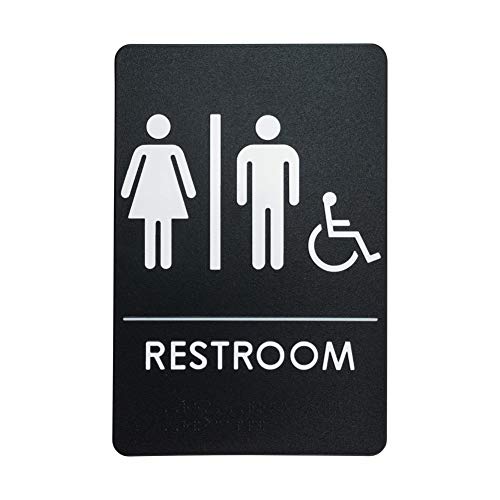Product Cover Men's and Women's Restroom Sign for Handicap Accessible Restroom, ADA-Compliant Bathroom Door Sign, Made in USA