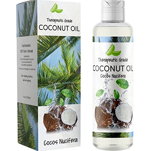 Product Cover Coconut Oil for Skin Care - Pure Fractionated Coconut Oil for Hair Growth for Women & Men - Sensual Massage Oil with Aromatherapy Benefits - Paraben Free - Cruelty Free - 8oz by Honeydew
