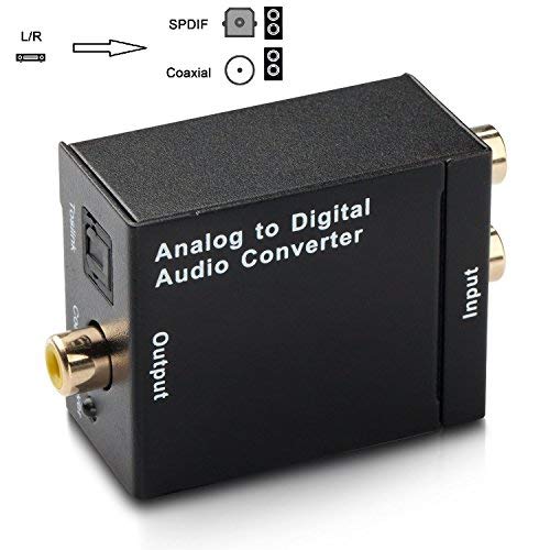 Product Cover Cingk RCA L/R Analog to Digital Optical SPDIF Coaxial Audio Converter Adapter with Toslink Cable and Power Adapter
