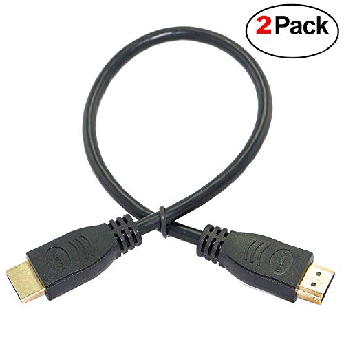 Product Cover 2 Pack Super Slim HDMI Cable TV Lead 1.4 High Speed Ethernet 3D Full HD 1080p - Support All HDMI Devices - Black - 30cm
