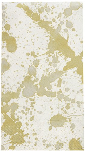 Product Cover Caspari - Disposable Folded Bathroom Hand Towel, Splatterware Paper (15 Pack), Gold