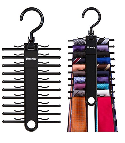 Product Cover Tenby Living 2-Pack Black Tie Rack, Organizer, Hanger, Holder - Affordable Ti.