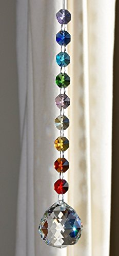 Product Cover Crystal Sphere Sun-catcher Hanging Ornament, Chakra Rainbow Decoration, Window Suncatcher
