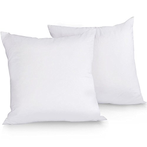 Product Cover puredown Down Feather, Inserts 100% Cotton Shell,Pack of 2 Pillows, 17x17, White