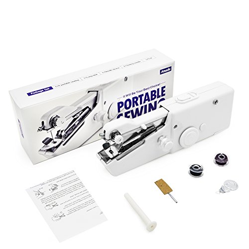 Product Cover Portable Sewing Machine, Amado Mini Handheld Sewing Repair Kit for Fabric and Kid's Cloth, Lightweight Craft Single Thread Sewing Machine, Battery Operated Mini Sewing Kit for Home and Travel Use