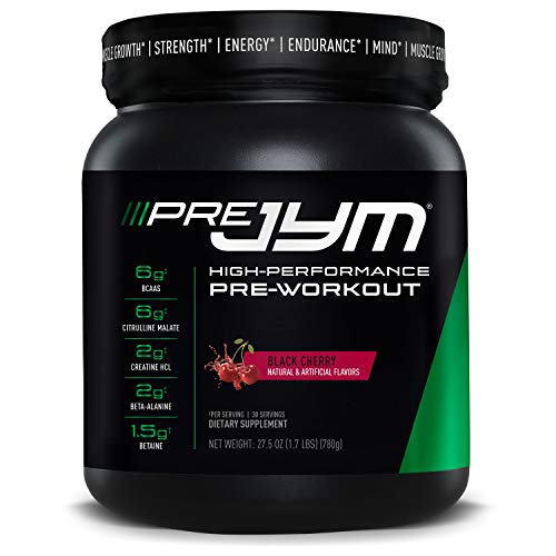 Product Cover Pre JYM Pre Workout Powder - BCAAs, Creatine HCI, Citrulline Malate, Beta-Alanine, Betaine, and More | JYM Supplement Science | Black Cherry Flavor, 30 Servings