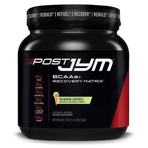Product Cover Post JYM Active Matrix - Post-Workout with BCAA's, Glutamine, Creatine HCL, Beta-Alanine, and More | JYM Supplement Science | Rainbow Sherbert Flavor, 30 Servings