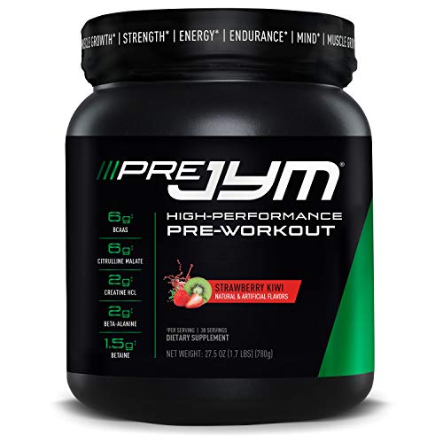 Product Cover Pre JYM Pre Workout Powder - BCAAs, Creatine HCI, Citrulline Malate, Beta-Alanine, Betaine, and More | JYM Supplement Science | Strawberry Kiwi Flavor, 30 Servings