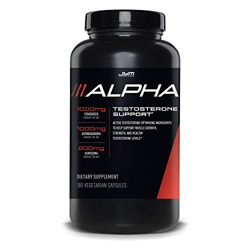 Product Cover JYM Testosterone Booster - Ashwagandha, Fenugreek, Eurycoma, Damiana, and more | JYM Supplemental Science | 180 Vegetarian capsules | Alpha JYM
