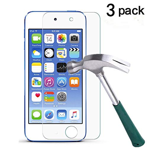 Product Cover New iPod Touch (6th Gen, 2015 Released),TANTEK [Bubble-Free][HD-Clear][Anti-Scratch][Anti-Glare][Anti-Fingerprint] Tempered Glass Screen Protector for iPod Touch 6G & 5G,-[3Pack]