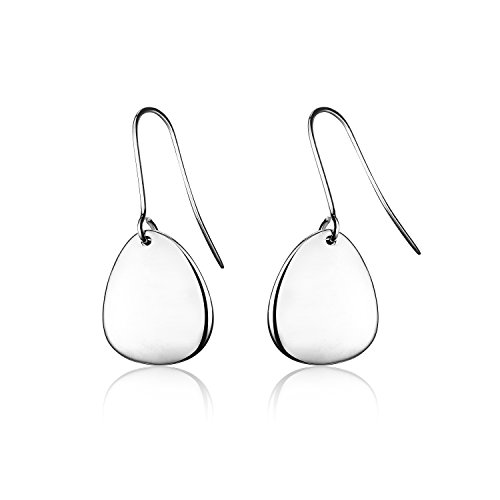Product Cover Mirrored Finish Sterling Silver Minimalist Design Of Butterfly Dangle Drop Earrings For Sensitive Ears By Renaissance Jewelry