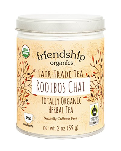 Product Cover Friendship Organics Rooibos Chai, Totally Organic and Fair Trade Herbal Tea in Tagless Tea Bags (22 count)