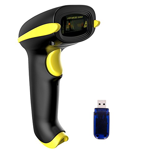Product Cover NADAMOO Wireless Barcode Scanner Bluetooth Compatible, Handheld USB 1D Laser Bar Code Reader for Inventory Management, Work with Windows/Mac OS/Linux Computer, Made for iPhone, iPad, and Android