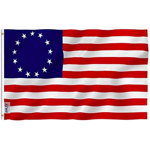 Product Cover Anley Fly Breeze 3x5 Foot Betsy Ross Flag - Vivid Color and UV Fade Resistant - Canvas Header and Double Stitched - United States Flags Polyester with Brass Grommets 3 X 5 Ft