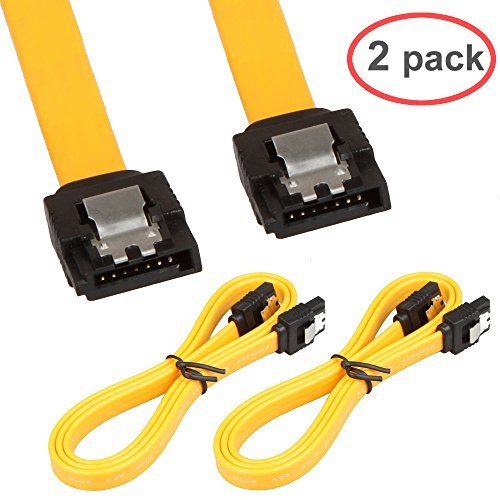 Product Cover LINESO 2Pack 32in Long SATA Cable 6gb Straight with Locking Latch(Yellow)