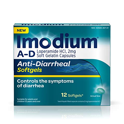 Product Cover Imodium A-D Anti-Diarrheal Softgels with Loperamide Hydrochloride, Diarrhea Relief Medicine, 12 ct.