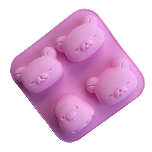 Product Cover Always Your Chef Silicone Chicken Bear Soap Molds/Cake Molds/Jello Molds, Baking Molds for Candy,Chocolate and More, Random Colors