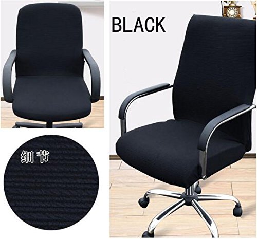 Product Cover NEW Shihualine(TM) Office Slipcovers Cloth Chair Pads Removable Cover Stretch Cushion Resilient Fabric Black (Size L)