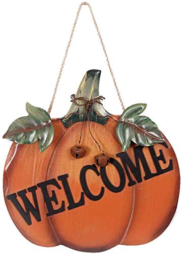 Product Cover Wood Pumpkin Welcome Sign Harvest Fall Halloween Thanksgiving Hanging Wall Door Decoration