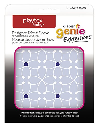 Product Cover Playtex Diaper Genie Expressions Diaper Pail Fabric Sleeve, Blue Tile