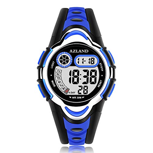 Product Cover AZLAND Waterproof Swimming Frozen Sports Watch Boys Girls Led Digital Watches for Kids, Updated Version Three Alarms,Green ...