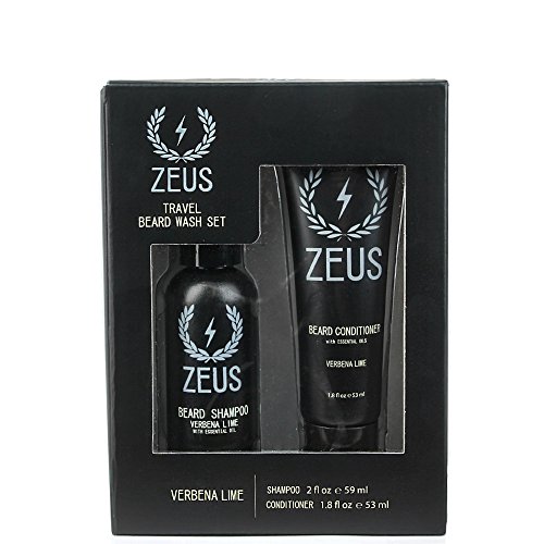 Product Cover ZEUS Travel Beard Shampoo (2 oz) and Beard Conditioner (1.8 oz) Set for Men (Scent: Verbena Lime)