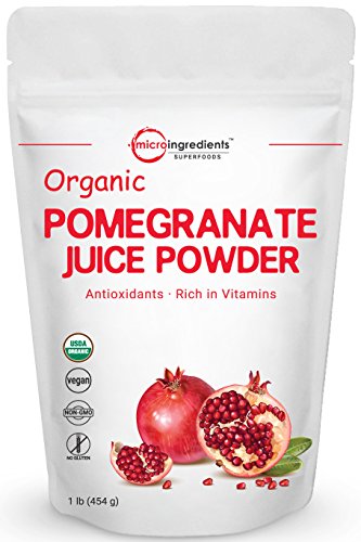 Product Cover Organic Pomegranate Juice Powder, 1 Pound (16 Ounce), Freeze Dried & Cold Pressed, Natural Antioxidant to Support Cardiovascular Health, Organic Flavor for Smoothie & Beverage, Vegan Friendly
