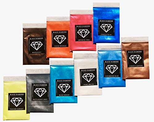 Product Cover Variety Pack 1 (10 Colors) Mica Powder Pure, 2TONE Series Variety Pigment Packs (Epoxy,Paint,Color,Art) Black Diamond Pigments