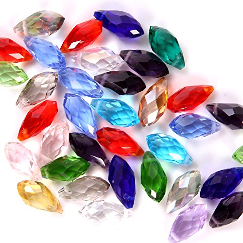 Product Cover Bingcute Mixed Color 100pcs 6x12mm Wholesale Drilled Austria Crystal Teardrop Beads