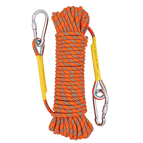 Product Cover X XBEN Outdoor Climbing Rope 10M(32ft) 20M(64ft) 30M (96ft) 50M(160ft) Rock Climbing Rope, Escape Rope Ice Climbing Equipment Fire Rescue Parachute Rope (32 Foot) - Orange