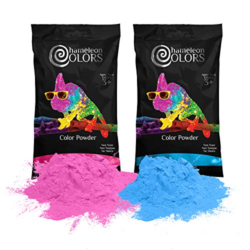 Product Cover Chameleon Colors Holi Powder Gender Reveal 1lb Blue and 1lb Pink. Same Premium, Authentic Product Used for a Color Race, 5k, etc.