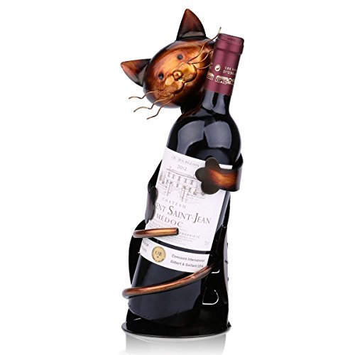 Product Cover Tooarts Cat Shaped Wine Holder Wine Rack shelf Metal Sculpture Practical Home decoration Crafts by Tooarts