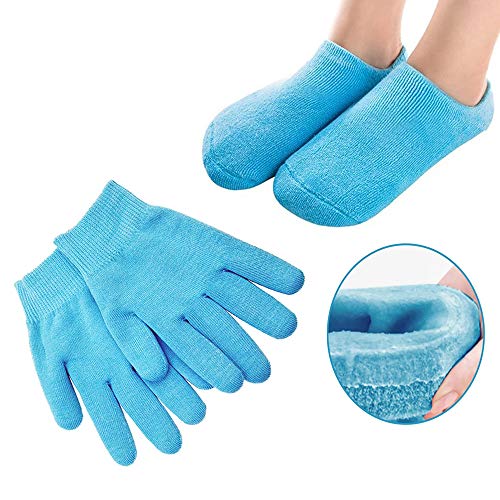 Product Cover Pinkiou Soften Silicon Gloves and Socks Moisturize Cracked Skin Care Gel SPA (gloves&socks, blue) by Pinkiou