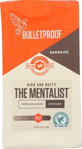 Product Cover The Mentalist Ground : Bulletproof - The Mentalist Dark Roast Ground Coffee, Dark Cocoa and Vanilla Aromatics with Cherry Sweetness, (12 Ounces)