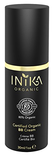 Product Cover Tan: Inika Certified Organic BB Cream, Natural 3 in 1 Silky Primer Moisturizer Foundation, All Natural Make-Up, Hypoallergenic, Dermatologist Tested, 1 oz (30ml) (Tan)