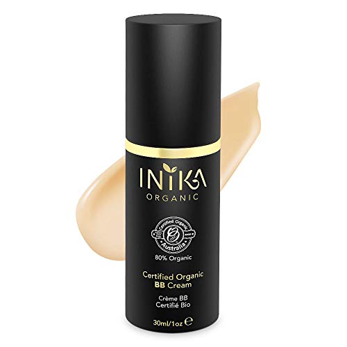 Product Cover Inika Certified Organic BB Cream , Natural 3 in 1 Silky Primer Moisturizer Foundation, All Natural Make-Up , Hypoallergenic , Dermatologist Tested , 1 oz (30ml) (Beige)