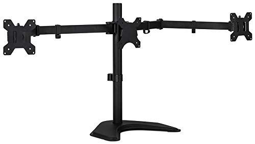 Product Cover Mount-It! Triple Monitor Stand | Freestanding Monitor Arm Mount for 19, 20, 22, 23, 24 Inch Monitors | VESA Mount fits 75 and 100 | Compatible Full Motion, 66 lbs Capacity (MI-2789)