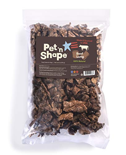 Product Cover Pet 'n Shape Beef Lung Dog Treats - Made and Sourced in The USA - All Natural Healthy Treat, Bites, 1 Lb