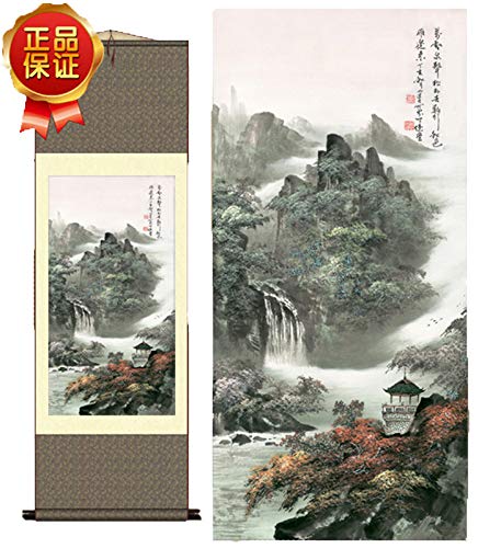 Product Cover Grace Art Asian Wall Scroll, Autumn Mountain River