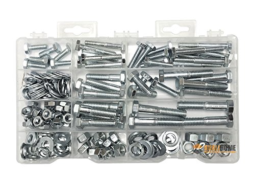 Product Cover Heavy Duty Nut & Bolt Assortment Kit, 172 Pieces, Includes 9 Most Common Sizes