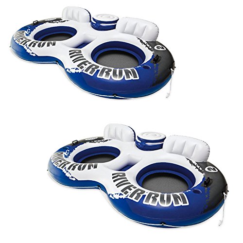 Product Cover Intex River Run II Water Tube Float Raft Lounger W Cooler Model 58837EP (2 Pack)