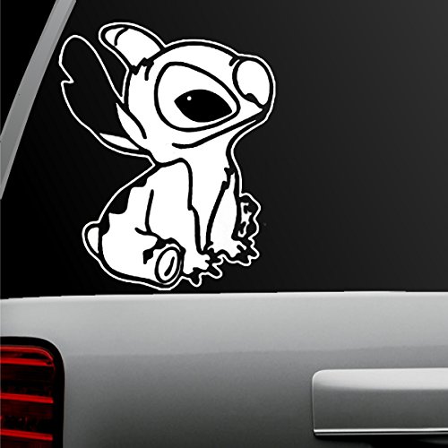 Product Cover When Pigs Fly Lilo - Stitch - Sitting - Auto - Decal - Sticker - for Window - Car - Truck - SUV - Motorcycle - Helmet - (Stitch Sitting)