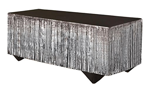 Product Cover Forum Novelties 76193 Party Supplies Tinsel Fringe Table Skirt, 144 inches x 29 inches, As Shown