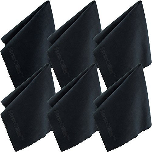 Product Cover Microfiber Cleaning Cloth 12x12 Inch (6 Pack) for Lens Eyeglasses Glasses Screen iPad iPhone Tablet Cell Phone - Lint Free Cleaner Cloths to Clean Camera Lenses Tablets & TV Screens