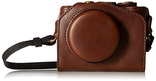 Product Cover CEARI Vintage Leather Camera Case Bag with Strap for Canon Powershot G7X, G7X Mark II DSLR Camera - Coffee