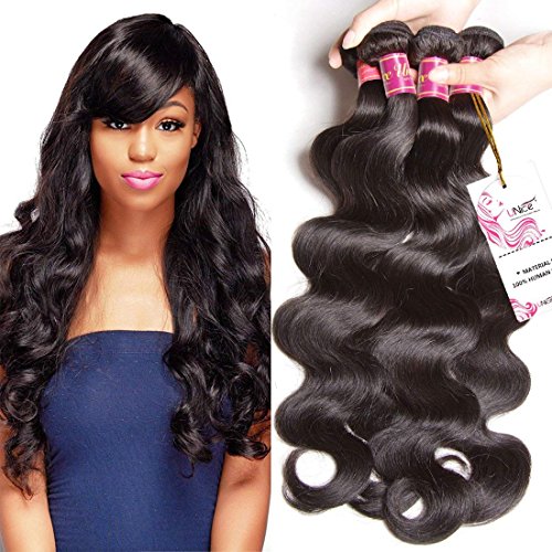 Product Cover UNice Hair Icenu Series 8A Grade Brazilian Body Wave Virgin Hair 3 Bundles 100% Human Hair Weave Extensions Natural Color 95-100g/piece (14 16 18)