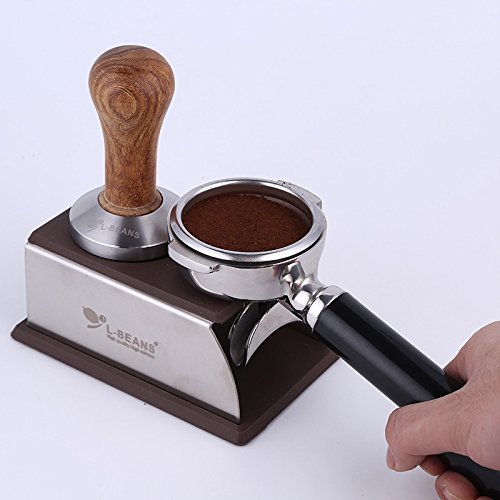 Product Cover SMKF Coffee Tamper Stand, TAMPING STAND Sturdy Stainless Steel Tamping Stand for Coffee Machine and Heavily Padded Sturdy Coffee Tamper Stand and Coffee Tamper Storage Base(Black)