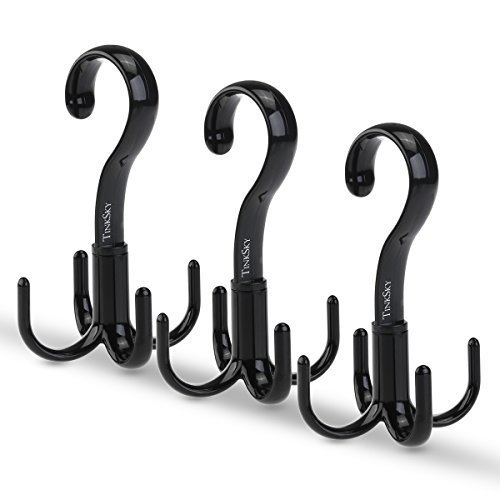 Product Cover TinkSky Belt Hanger Scarf Tie Rack Holder Hook for Closet Organizer 360 Degree Rotating 3 Pack